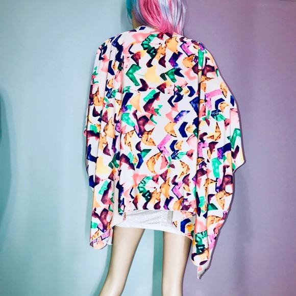 PAINTED THREADS • Abstract Print Open Kimono / (L) - Picture 5 of 6